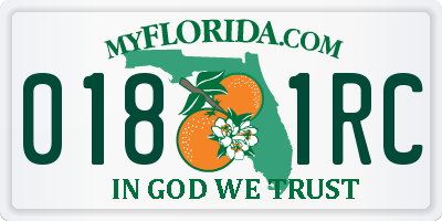 FL license plate 0181RC