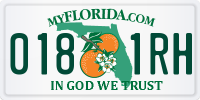 FL license plate 0181RH