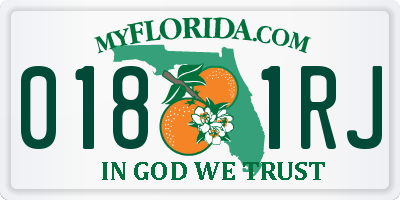FL license plate 0181RJ