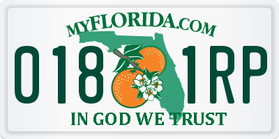 FL license plate 0181RP