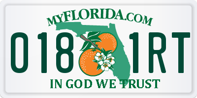 FL license plate 0181RT