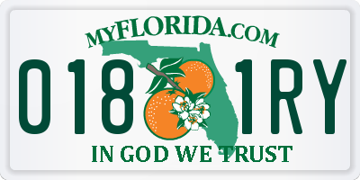 FL license plate 0181RY