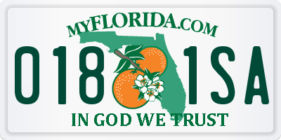 FL license plate 0181SA