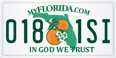 FL license plate 0181SI