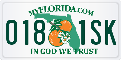 FL license plate 0181SK