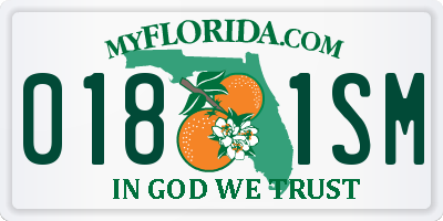 FL license plate 0181SM