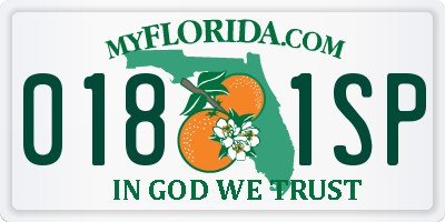 FL license plate 0181SP