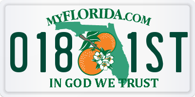 FL license plate 0181ST