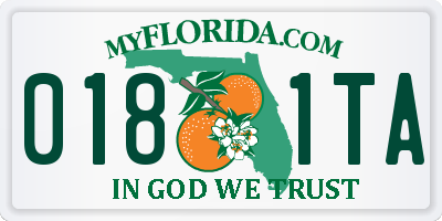 FL license plate 0181TA