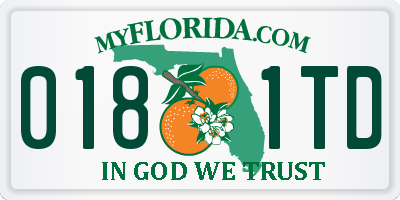 FL license plate 0181TD