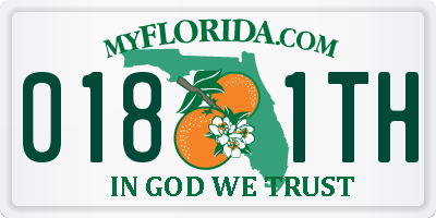 FL license plate 0181TH