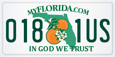 FL license plate 0181US