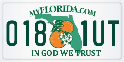 FL license plate 0181UT