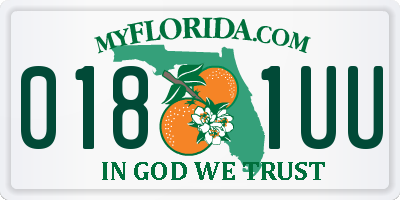 FL license plate 0181UU