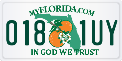 FL license plate 0181UY