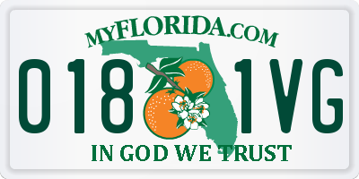 FL license plate 0181VG
