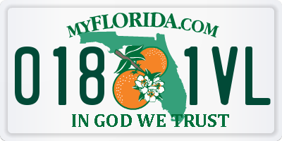 FL license plate 0181VL
