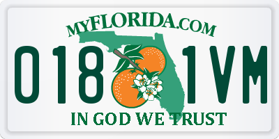 FL license plate 0181VM