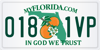 FL license plate 0181VP