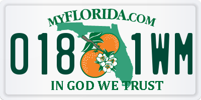 FL license plate 0181WM