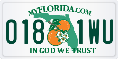 FL license plate 0181WU