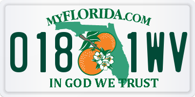 FL license plate 0181WV