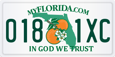 FL license plate 0181XC