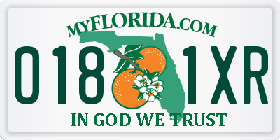FL license plate 0181XR