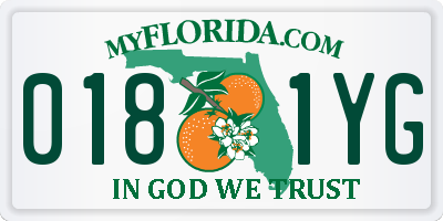 FL license plate 0181YG