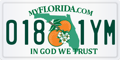 FL license plate 0181YM