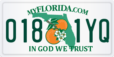 FL license plate 0181YQ