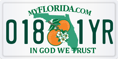 FL license plate 0181YR