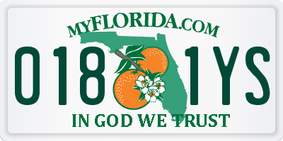 FL license plate 0181YS