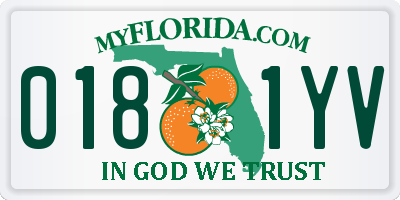 FL license plate 0181YV