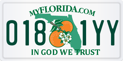FL license plate 0181YY