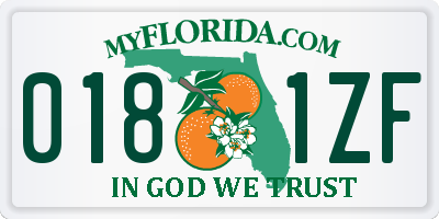 FL license plate 0181ZF