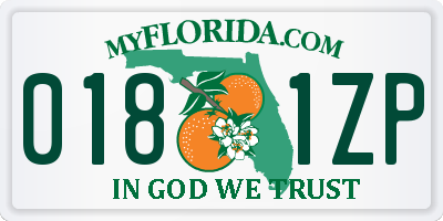 FL license plate 0181ZP