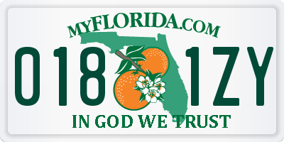 FL license plate 0181ZY
