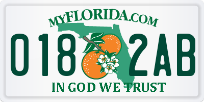 FL license plate 0182AB