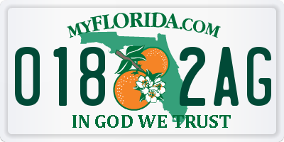 FL license plate 0182AG