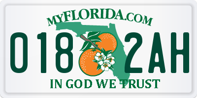 FL license plate 0182AH