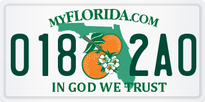 FL license plate 0182AO