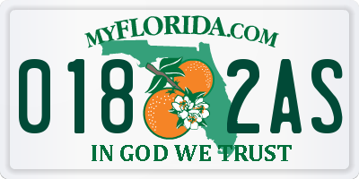 FL license plate 0182AS
