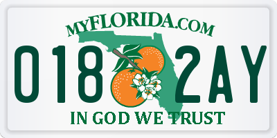 FL license plate 0182AY