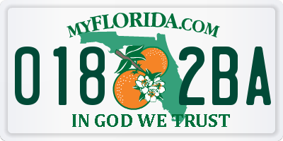 FL license plate 0182BA