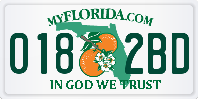 FL license plate 0182BD