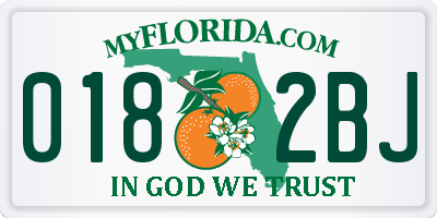 FL license plate 0182BJ