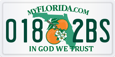 FL license plate 0182BS