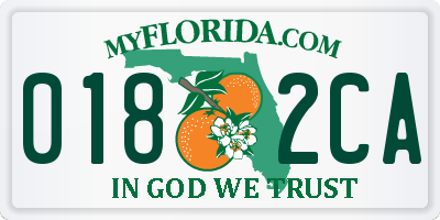 FL license plate 0182CA