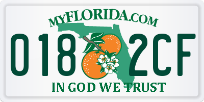 FL license plate 0182CF